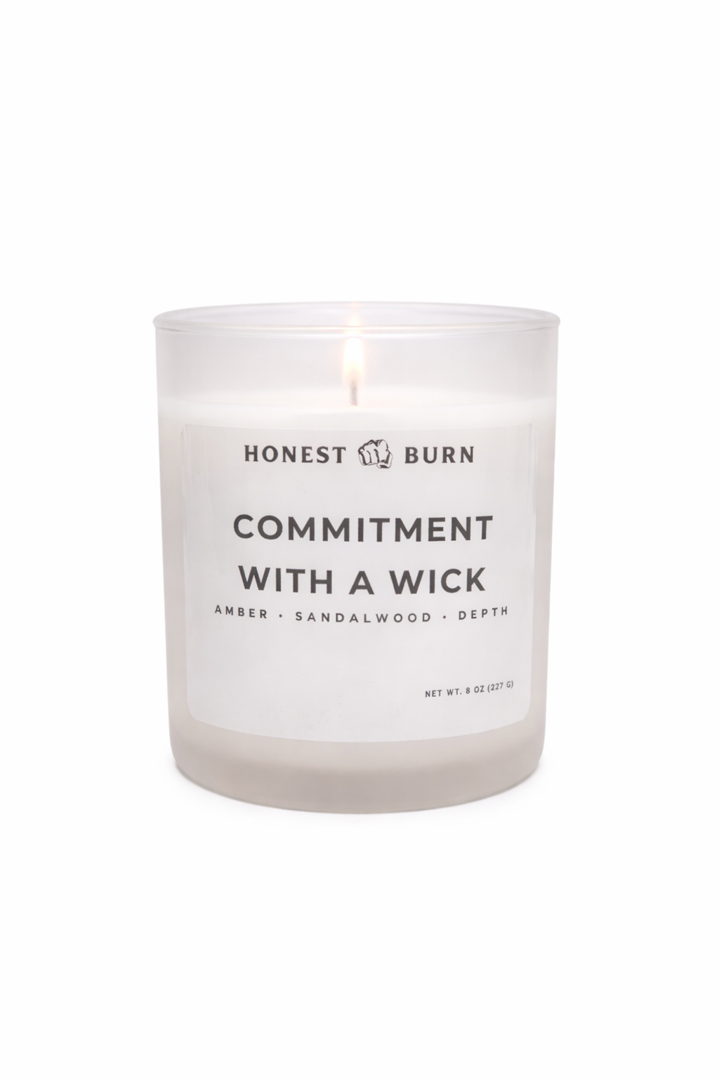 Commitment With A Wick Candle - 8 oz. Candle - Soy Wax - Hand Poured - Amber, Sandalwood, Depth